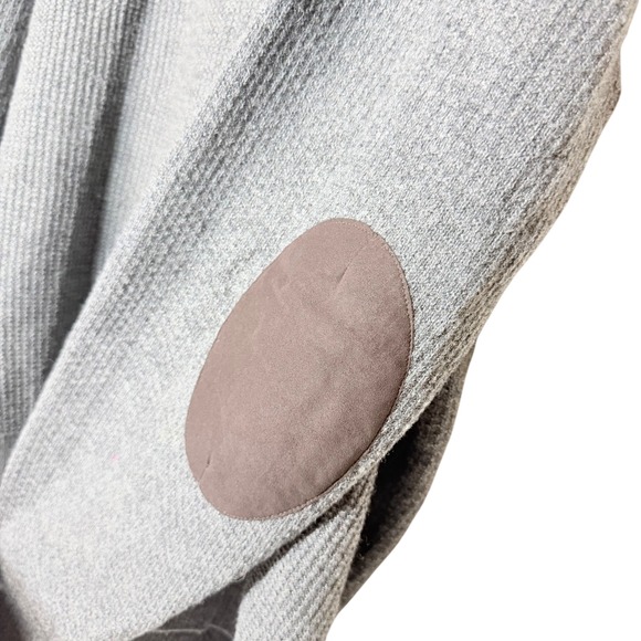 Hart Schaffner Marx Mens XL Gray Shawl Collar‎ Elbow Patch Sweater Lambs Wool - Picture 3 of 6